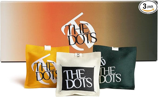 THEDOTS Series 3 Pack Car Air Fresheners Set, Dual Ribbons for Car Rearview Mirror, 3 Scents, Long-Lasting Fragrance, Sachet Gift