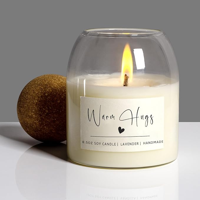 House Warming Gifts New Home,Housewarming New Home Gift Ideas for Women Men Neighbor | Soy Wax, Long-Lasting 60-Hours, Lavender (Warm Hugs)