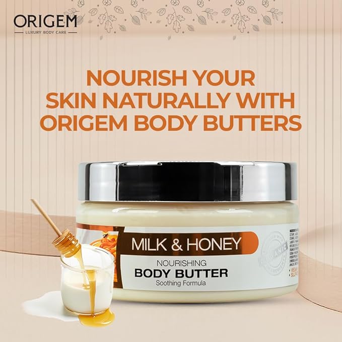 ORIGEM Body Butter for Dry Skin – Intense Hydration & Skin Renewal – Shea Butter, Cocoa Butter & Vitamin E – Non-Greasy Moisturizer for Women – 8 Oz