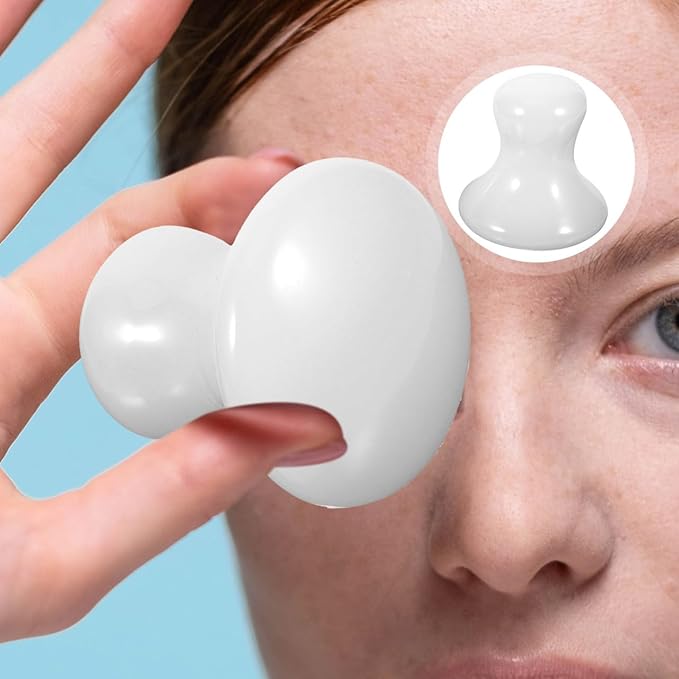 2pcs Massage Stone Scraping Stone Mushroom Guasha Board Skincare Massage Roller Jade Massage Tools Guasha Tool Face Massager Tool Rose Quartz Aventurine Jade Massage Supplies White