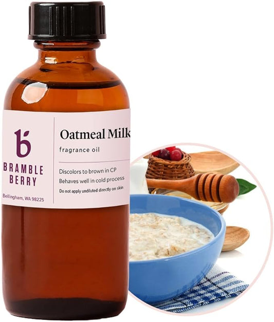 Bramble Berry Oatmeal Milk and Honey Fragrance Oil 2 oz | Warm Sweet Scent for Soap Making, Candle Making, Lotion & Bath Bombs | Skin Safe, Vegan, Paraben & Phthalate Free, DIY Craft Essential