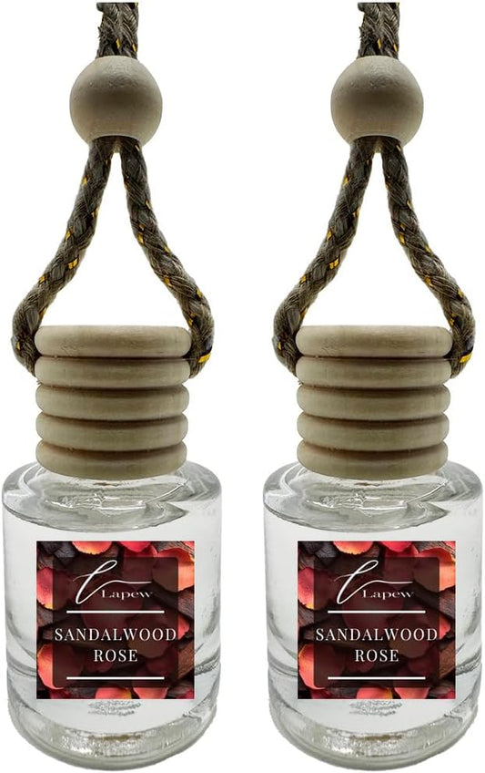 Car Air Freshener Diffuser – 2 Pack Hanging Air Freshener Diffuser (.34 Oz, Sandalwood Rose)