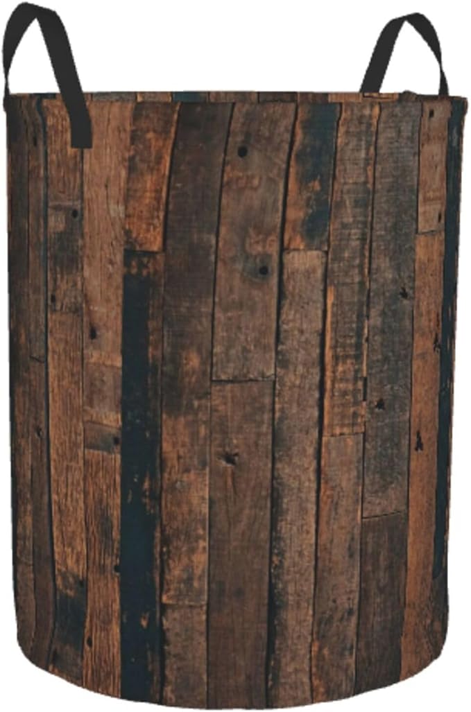 Laundry Basket Retro Wood Grain Collapsible Large Capacity, 63l Dirty Clothes Basket Durable Lightweight Hamper With Handles Ideal For Clothes, Toys Home Organization