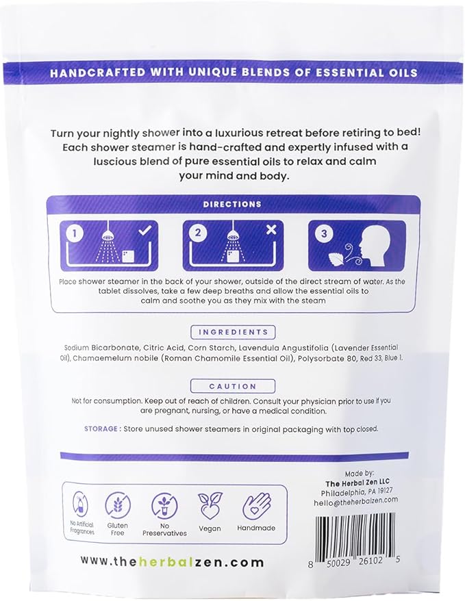 Lavender Shower Steamers Aromatherapy with Essential Oils, Made in The USA Shower Bombs, Shower Bomb Aromatherapy, Relaxing Gifts for Women, Spa Day Gifts, Birthday Gifts for Women and Men