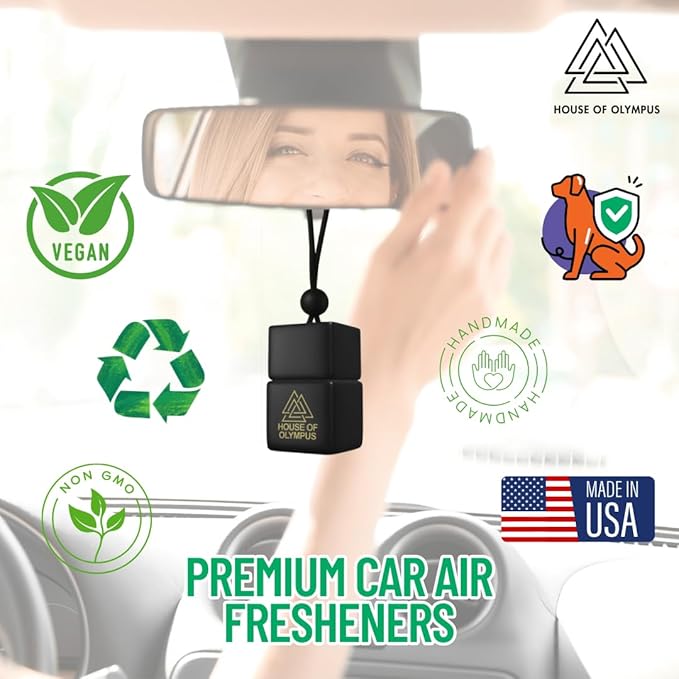 Acropolis Car Air Freshener and Diffuser - 100% Natural Essential Oils - Luxury Car Scent by House of Olympus - Made in USA
