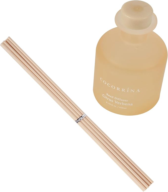 Cocorrína Reed Diffuser - Citrus Verbena 6.76oz Diffuser with Sticks Home Fragrance Essential Oil Reed Diffuser for Home Bedroom Bathroom Shelf Decor Office Decor (Summer Collection)