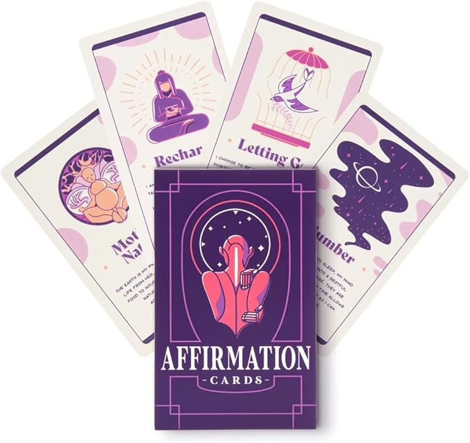 PURPLE CANYON Daily Affirmation Cards for Women and Men | Positive Affirmations for Mindfulness, Meditation, and Inspiration | Beautiful 52 Card Deck