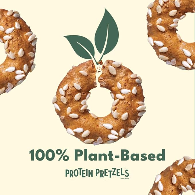 Crisp Power Protein Pretzels, Sesame, High Protein Vegan Keto Snack, 27 G Plant Based Protein, Low Carb Crunchy Pretzel Snacks, Sugar Free, No Seed Oils, 1.75 oz Bags, 24 Pack