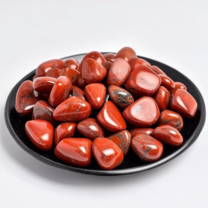 Red Jasper Healing Crystal Stone Set - 24 Pieces, 0.6" Natural & Polished Stones for Healing, Meditation, Reiki, Chakra, Crafting & Decoration