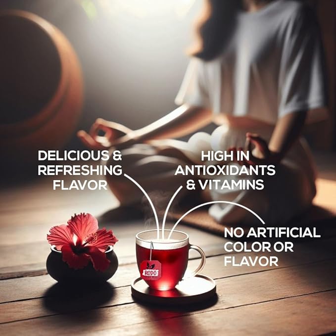 Hibiscus Tea Bags - 30 Count Premium Hibiscus Tea | Caffeine-Free | Sugar Free | Refreshing Wellness Herbal Tea Blend with Ginger, Mint, Cloves & Pineapple