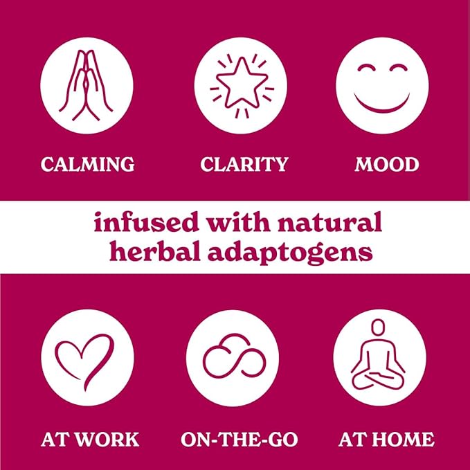 Tranquini Adaptogen Drink, Sparkling Water, Ashwagandha, Gluten & Sugar Free, Calming Non Alcoholic Drinks with L Theanine, Lemon Balm & Chamomile for Stress Support - Hibiscus, 8.5 Fl Oz (Pack of 12)