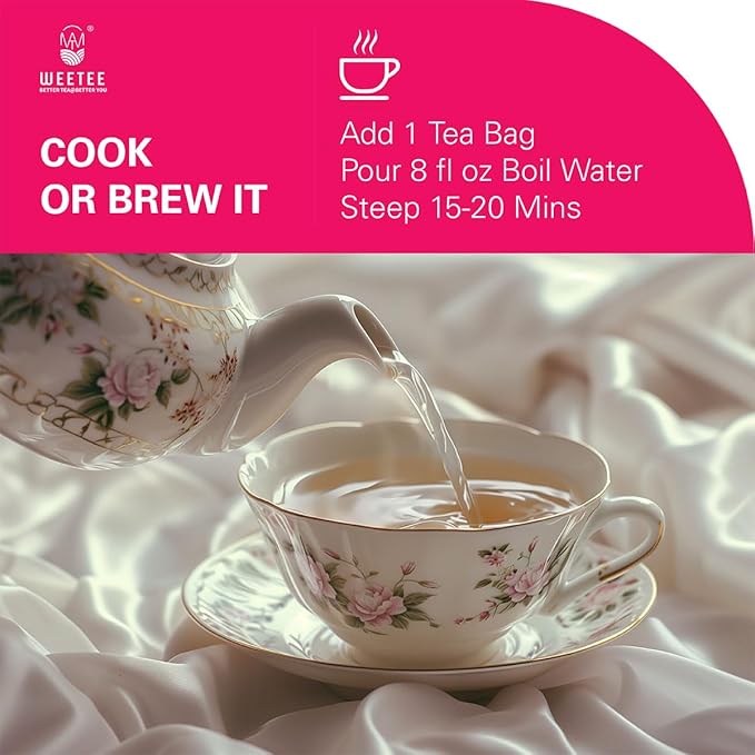 WT WEETEE Milk Thistle Tea Bags, Made with 100% Pure Milk Thistle Seeds, Natural Caffeine-free Herbal Tea Detox Tea 3g x 60 Counts