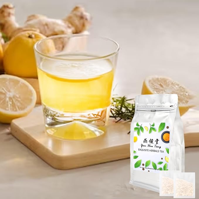 EILIN YHT Lemon Ginger Tea Bags Caffeine-free Support Healthy Digestion Boost Immunity 100 Counts