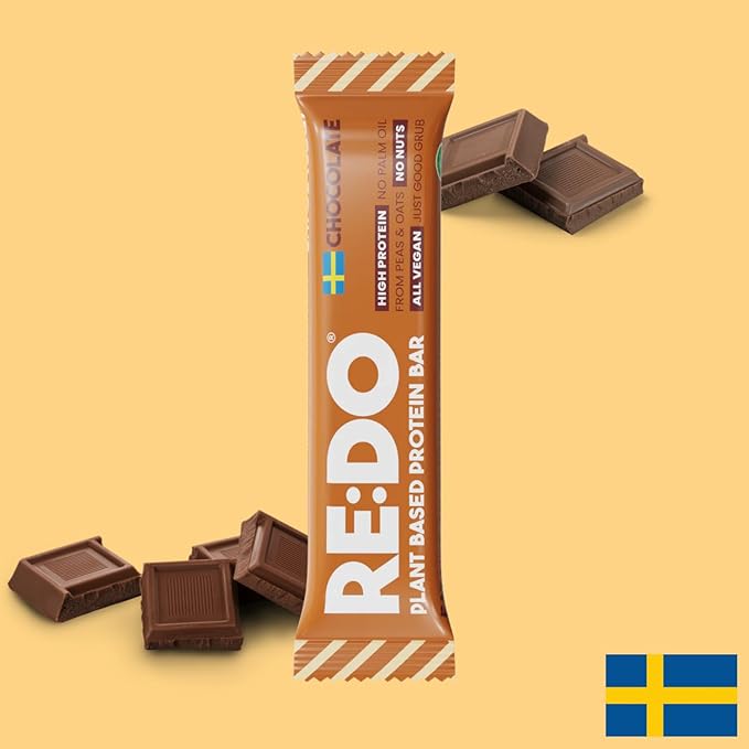 Re:Do Plant-Based Chocolate Protein Bars (9 Bars) 12g Vegan Protein, Dairy & Nut Free, No Palm Oil