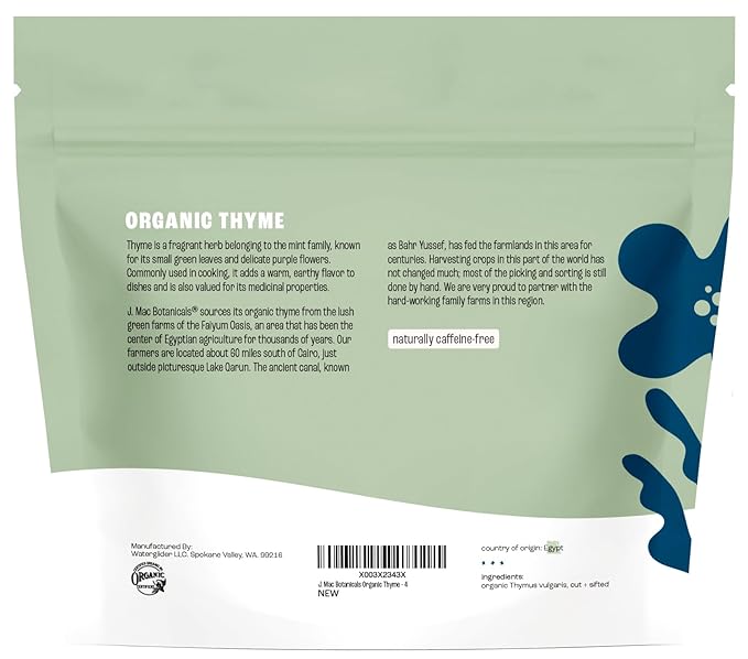 J Mac Botanicals Organic Thyme - 4 oz