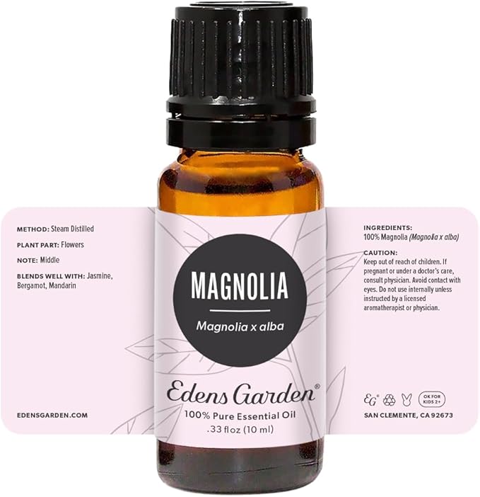 Edens Garden Magnolia Essential Oil- 100% Pure Premium Grade, Undiluted, Natural, Therapeutic, Aromatherapy, The Best for Diffuser, Skin, Candle, Kid Safe 10 ml (.33 fl oz)