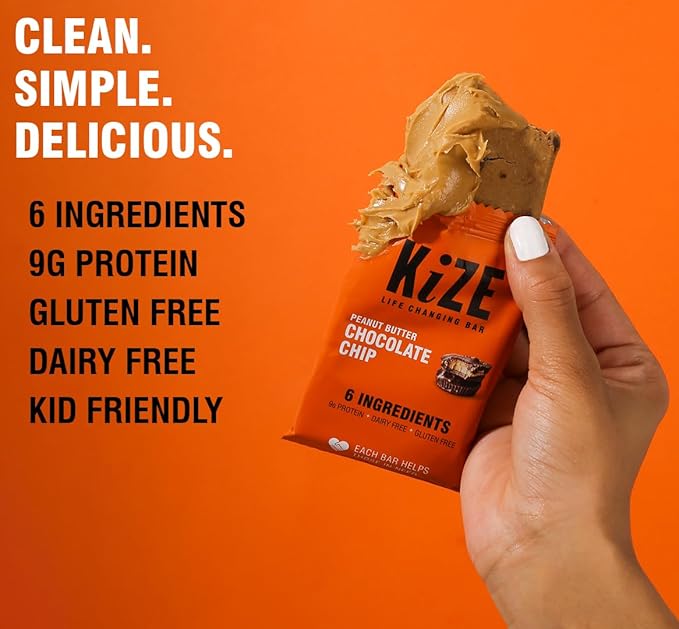 KiZE Energy Bars - Peanut Butter Lovers Variety Pack - 20-Count - Gluten Free, Dairy Free Options, Non-GMO, and High Protein Meal Replacement Energy Bars, Clean and Simple Food Ingredients - 7-10g High Protein Snacks (20 Count)