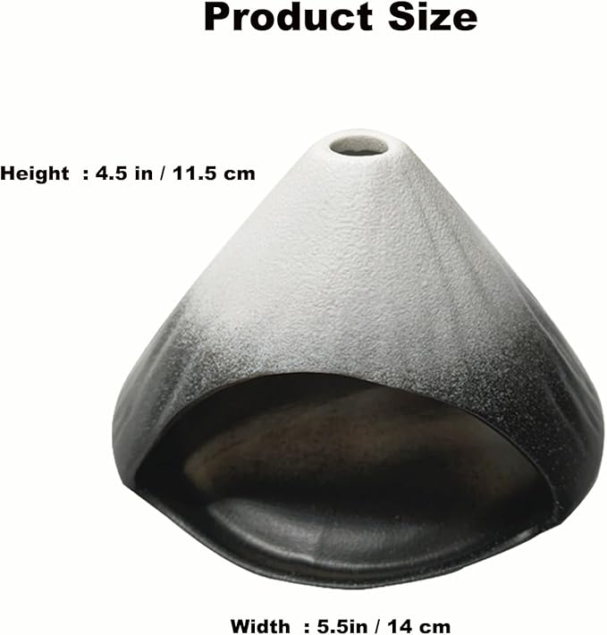 Ceramic Palo Santo Holder, Fuji Mountain Shape Incense Stick Burner for Yoga,Meditation,and Energy Cleansing Shower, Anxiety Relief for Women, Meditation Gifts with Gift Box (Black and White)