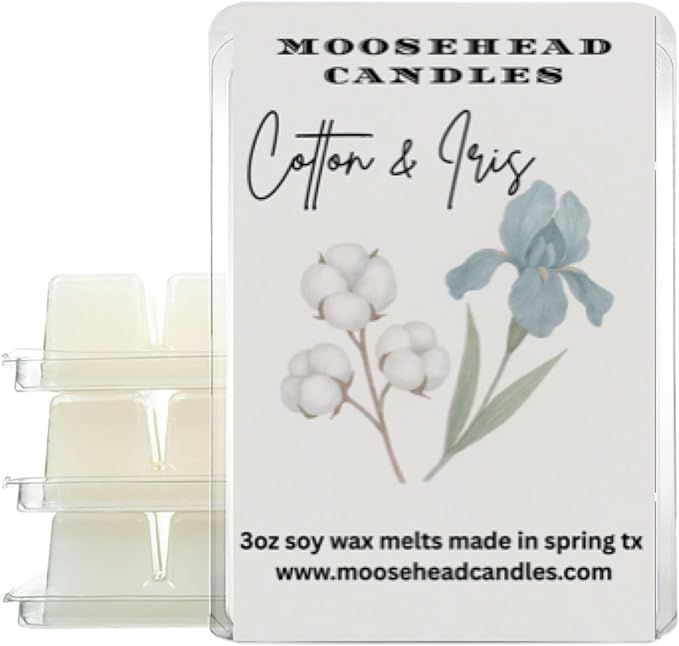 Designer Cologne & Perfume Wax Melts – 4 Pack Soy Wax Melts for Warmers | Luxury-Inspired Scents for Men & Women | Long Lasting, Clean Burning, Pet Safe, (4 pack, cotton & iris)