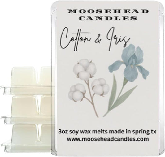 Designer Cologne & Perfume Wax Melts – 4 Pack Soy Wax Melts for Warmers | Luxury-Inspired Scents for Men & Women | Long Lasting, Clean Burning, Pet Safe, (4 pack, cotton & iris)