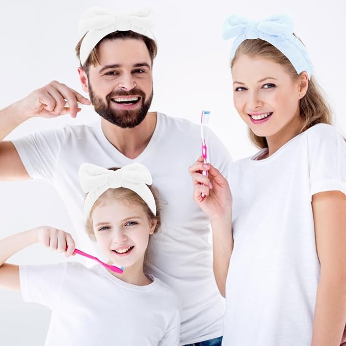 10 Pack Spa Headband for Washing Face Stocking Stuffers Skincare Headbands Bulk for Women Girls Soft Coral Fleece Hairband Cute Bow Headbands for Washing Face Makeup