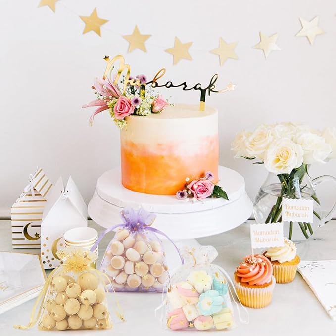 100 Pcs Mixed Colors Organza Gift Bags Small Jewelry Pouches Wedding Jewelry Bag 2x3 Inch Favour bags Lavender Bag for Wedding Birthday Party Christmas Candy Mesh Bags