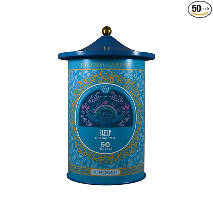 Life Plus Style Gourmet Pagoda Garden Sleep Organic Herbal Tea Caffeine Free Peppermint Tea Chamomile Fennel Tulsi Hot or Iced Floral Blend Natural Delicious moonbrew Sleep Digestive 60 Tea Bags