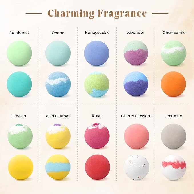 Bath Bombs Set, 40 pcs Natural Shea Butter & Safe Oil Bath Bomb for Skin Moisturizing, Handmade Bubble Bath & Fizzy, Ideal Presents for Women (2 Sets)