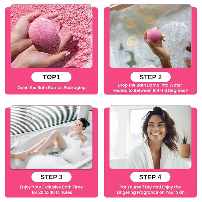 Body & Earth Bath Bombs Gift Set for Women, 10 X 3.5 oz Essential Oils Cherry Blossom Handmade Birthday Gift Idea for Family, Women, Mother's Day Gifts