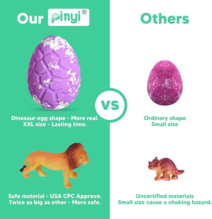 Bath Bombs for Kids with Surprise Inside, 12 Pack Kids Bath Bombs with Jungle Animal Toys for Boys Girls, Safe Handmade Fizzy Balls Dino Egg Bubble Safari Bath Bomb Gift Set for Easter Birthday