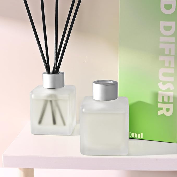 Reed Diffuser, Gardenia Scented Oils, Air Freshener Essential Oil Set with Diffuser Sticks, 3.4 oz Long Lasting Home Fragrance for Bedroom Office Shelf Bathroom Decor (2-Pack)