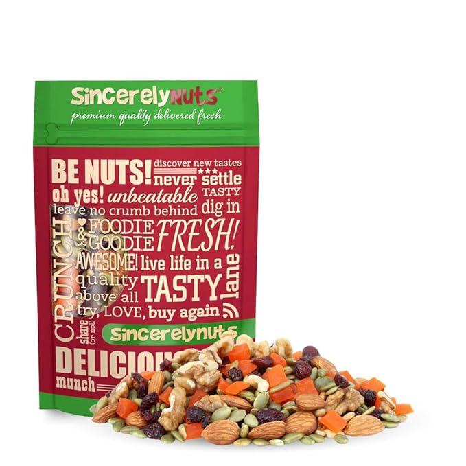Sincerely Nuts Omega 3 Trail Mix - Whole Pumpkin Seeds, Sweetened Dried Cranberries & Mango Chunks, Unsalted Almonds & Chopped Walnuts - Kosher, Vegan & Gluten Free Heart Healthy Snacks, 2 lb