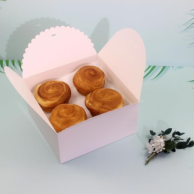 8"x 8"x 4" White Gift Boxes with Lids and Ribbons, 6 Pack Foldable Cardboard Paper Boxes for Gifts, Bridesmaid Proposal Boxes, Wedding Birthday Party Favor Boxes, Sturdy Reusable Bulk Gift Boxes