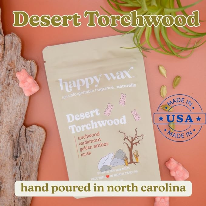 Happy Wax Fan Man Cave Collection Scented Natural Soy Wax Melts – 6 Total Oz. of Scented Wax Melts, Collection Includes Desert Torchwood, Bourbon & Wood and Bonfire