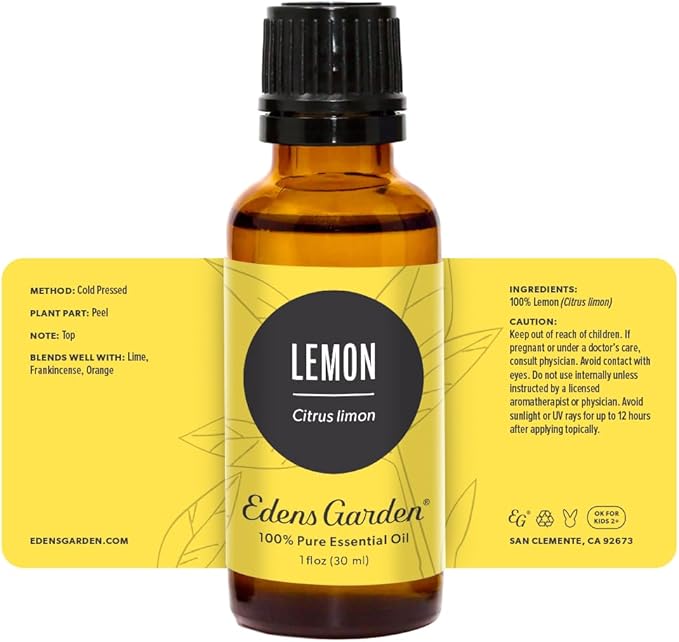 Edens Garden Lemon Essential Oil- 100% Pure Premium Grade, Undiluted, Natural, Therapeutic, Aromatherapy, The Best for Diffuser, Laundry, Humidifiers, Kid Safe 30 ml (1 fl oz)
