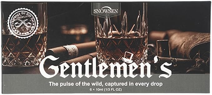 Men Diffuser Oils Gift Set, SNOWSEN Gentlemen's Essential Oil Set for Diffuser for Home, Candles Scents & Perfume, Sandalwood, Cologne, Smoked Ebony, Amber Rum, Cedar, Sweet Tobacco