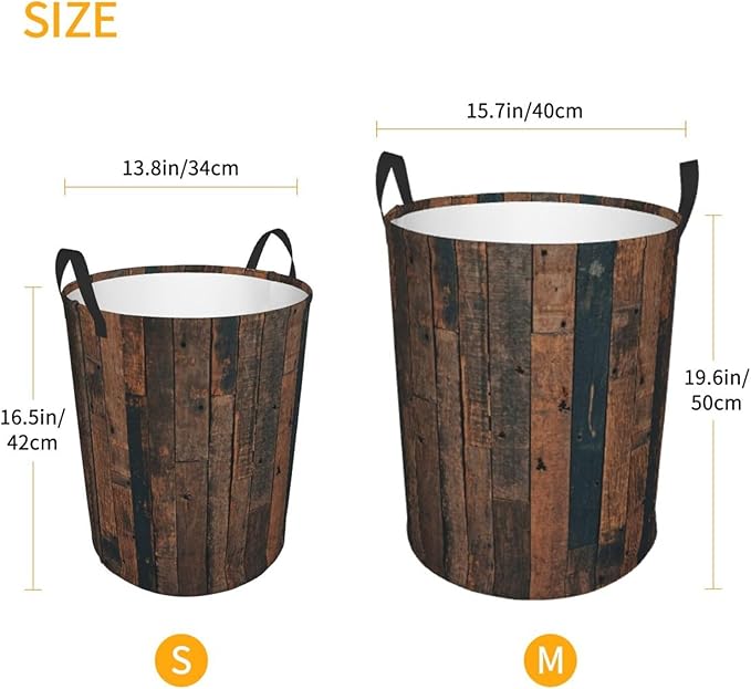 Laundry Basket Retro Wood Grain Collapsible Large Capacity, 63l Dirty Clothes Basket Durable Lightweight Hamper With Handles Ideal For Clothes, Toys Home Organization