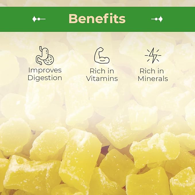 Sincerely Nuts - Dried Pineapple Chunks | Healthy Dehydrated Fruit Snack | Sweet Candied Chewy Tropical Pineapple Bits | Kosher, Vegan, Gluten Free 1 (LB) Bag