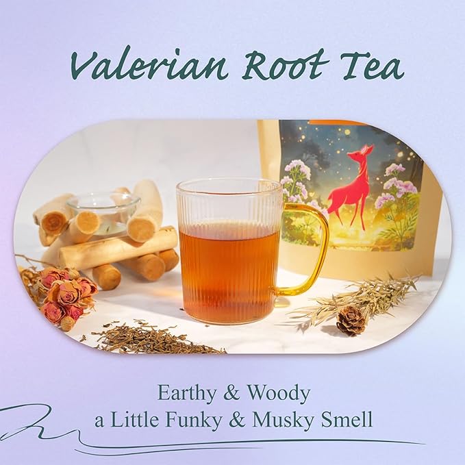 WT WEETEE Valerian Root Tea Loose Leaf 8oz, Made with Pure Cut & Sifted Valerian Root For DIY, Naturally Caffeine-free Herbal Tea