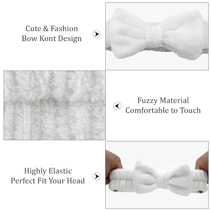 8 Pack SKincare Headband for Washing Face,Spa Headbands for Women Girls Cute Bow Headbands for Makeup Skin Care Hair bands Slumber Party Supplies Teen Girl Gifts