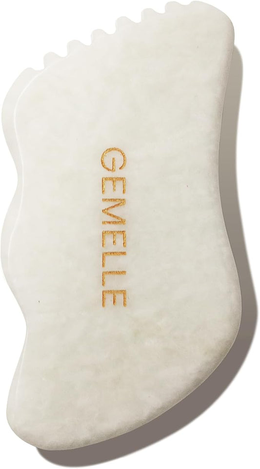 GEMELLE La Sculptante White Jade Gua Sha Facial Tool | Face & Body | 10x Award Winner | 5-Sided Gua Sha Stone for Face Sculpting, Lymphatic Drainage, Guasha Massage, Jawline, Puffiness, Firming, Gifts