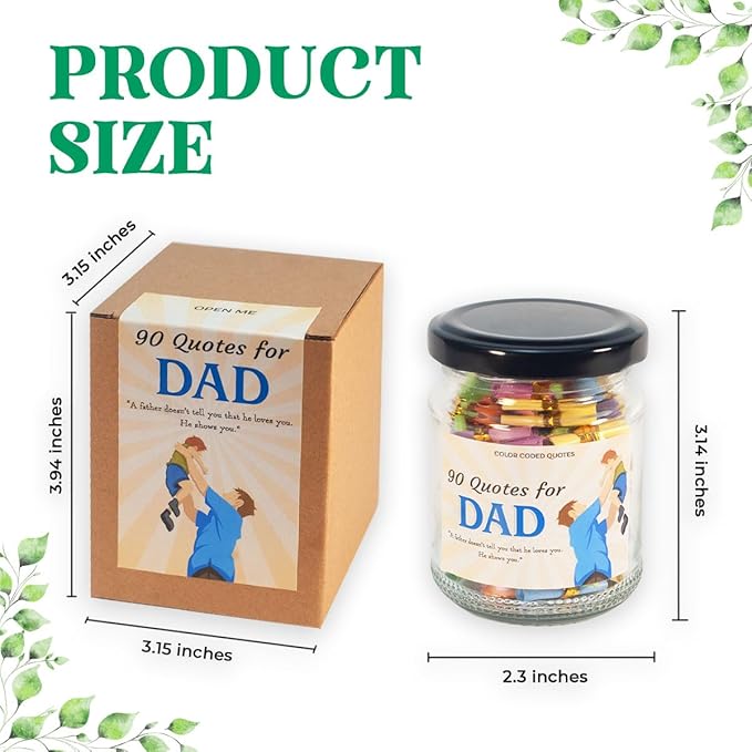 90 Messages in a Jar for Dad with NFC Keychain, Birthday Gifts for Dad, Dad Gifts from Daughter, Positive Affirmation Cards, Emotional Support Jar with Daily Affirmations for Women