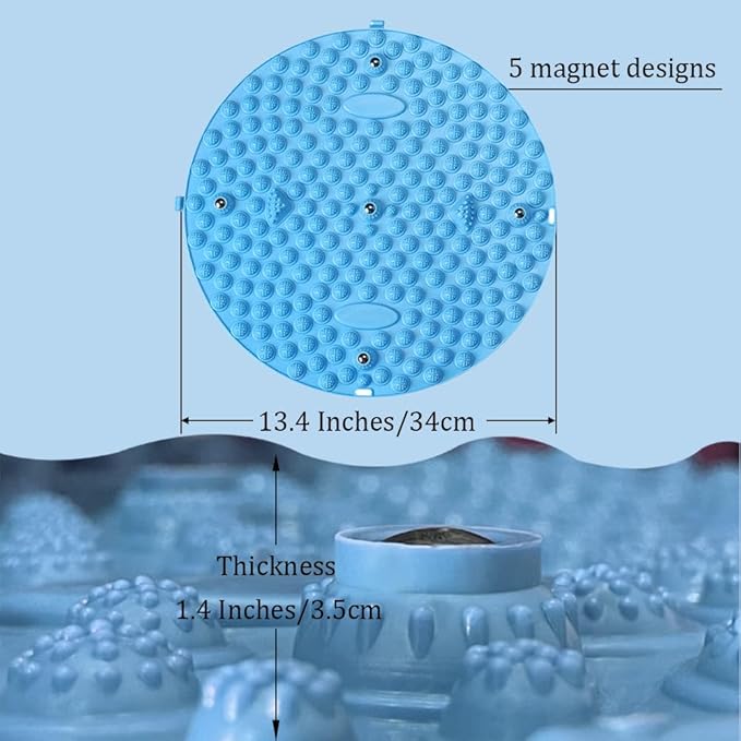 MIUPOO Foot Massage Mat,Relaxation Massage Mat Feet Massage Pad,Acupressure Mat for Feet,Anti Fatigue Walk Stone Acupoint Mat Particle Portable Massage Tool for Walking Long Sitting,Blue,13.4Inches