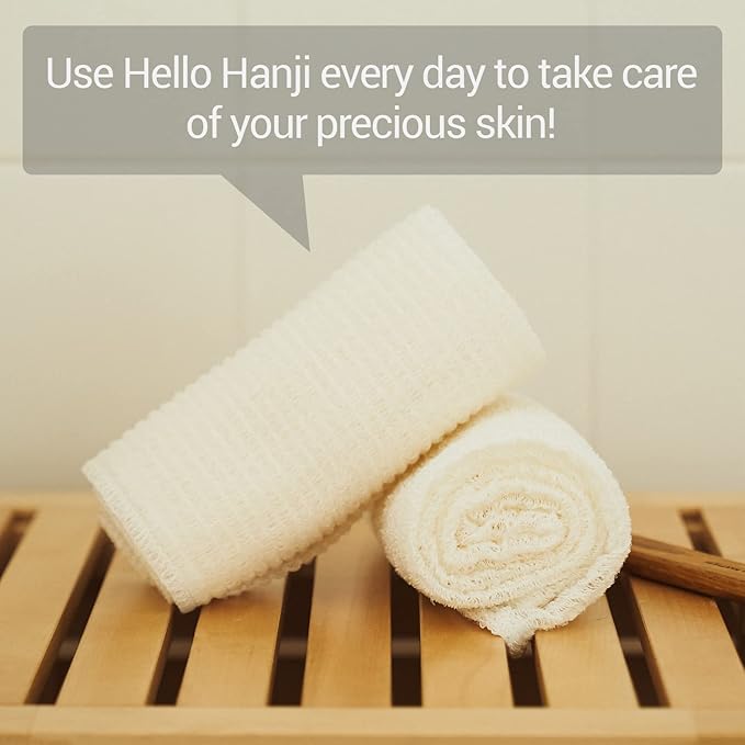 Bath Shower Sponge 2 Pack - Exfoliating Cloth for Dead Skin Cells, Dirt, and Oil Removal - Kids Washcloths Made Using Soft, Breathable & Hygienic Hanji Fabric - Hello Hanji by DEARCUS