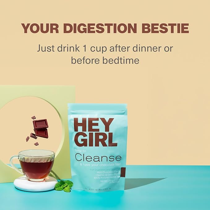 Hey Girl Detox Tea for an Effective Body Cleanse | Colon Cleansing Herbal Laxative to Debloat - with Senna Leaf and Peppermint Tea