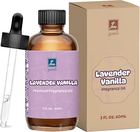 Lavender Vanilla Fragrance Oil 2 Oz, Natural Scent Oil for Home Essential Oils Diffuser, Candle Making, Soap Making, DIY Body Oils, Perfume, Body Mist, Spray