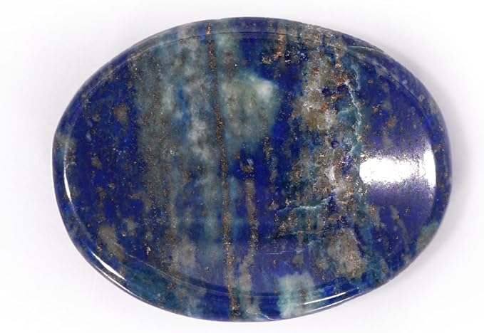 L PEDRA & CRYSTAL Worry Stone A Handheld Comfort to Ease Stress, Enhance Focus, and Promote Inner Peace (Lapiz Lazuli Worry Stone)