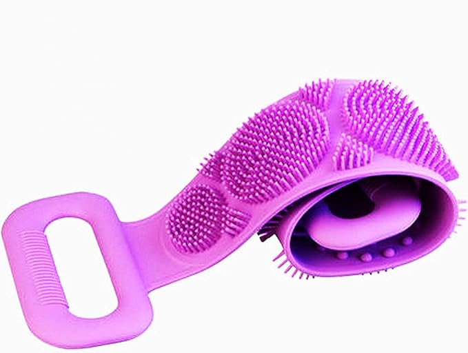 Silicone Back Scrubber for Shower, Silicone Body Scrubber, 35 Inch Extra Long Bath Body Brush Back Brush Exfoliating Body Scrubber with Handle for Men Women