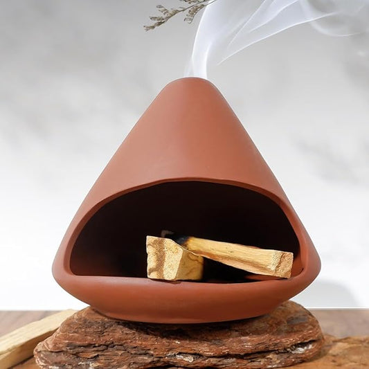 Terracotta Zongzi Palo Santo Holder–Elegant Sage Cone Incense Dish for Zen Meditation Altar, Energy Cleansing&Yoga Spa–Perfect for Mindfulness, Aromatherapy, Stress Relief&Spiritual Decor Gift