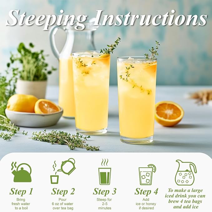 WT WEETEE Lemon Herbal Tea Bags, 2g x 100 Count, Juicy & Refreshing Lemon Flavor, Hot Iced & Cold On-the-Go, Natural Caffeine-free Lemon Tea